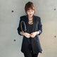 Solid Long Style Black Women Jacket and Blazer Female Notched Collar Asymmetrical Chic Ladies Blazers feminino - EX-STOCK CANADA