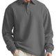 Texture Jacquard Solid Color Men's Long-sleeved Polo Shirt Lapel Loose Sweater EX-STOCK Canada 