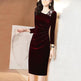 Long-sleeved Velvet Sheath Skirt With Fleece Lining And Extra Thickness EX-STOCK Canada 
