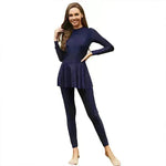Pure Color Long-sleeved Trousers Fully Surrounded By Conservative Beach Surfing Sunscreen ArabOne-piece Swimsuit EX-STOCK