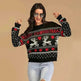 Christmas fawn Antics Reindeer Black  pullover sweater - EX-STOCK CANADA