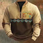 Casual 3D Digital Printing Stand Collar Men's Street Quarter Zip Sweatshirt top - EX-STOCK CANADA