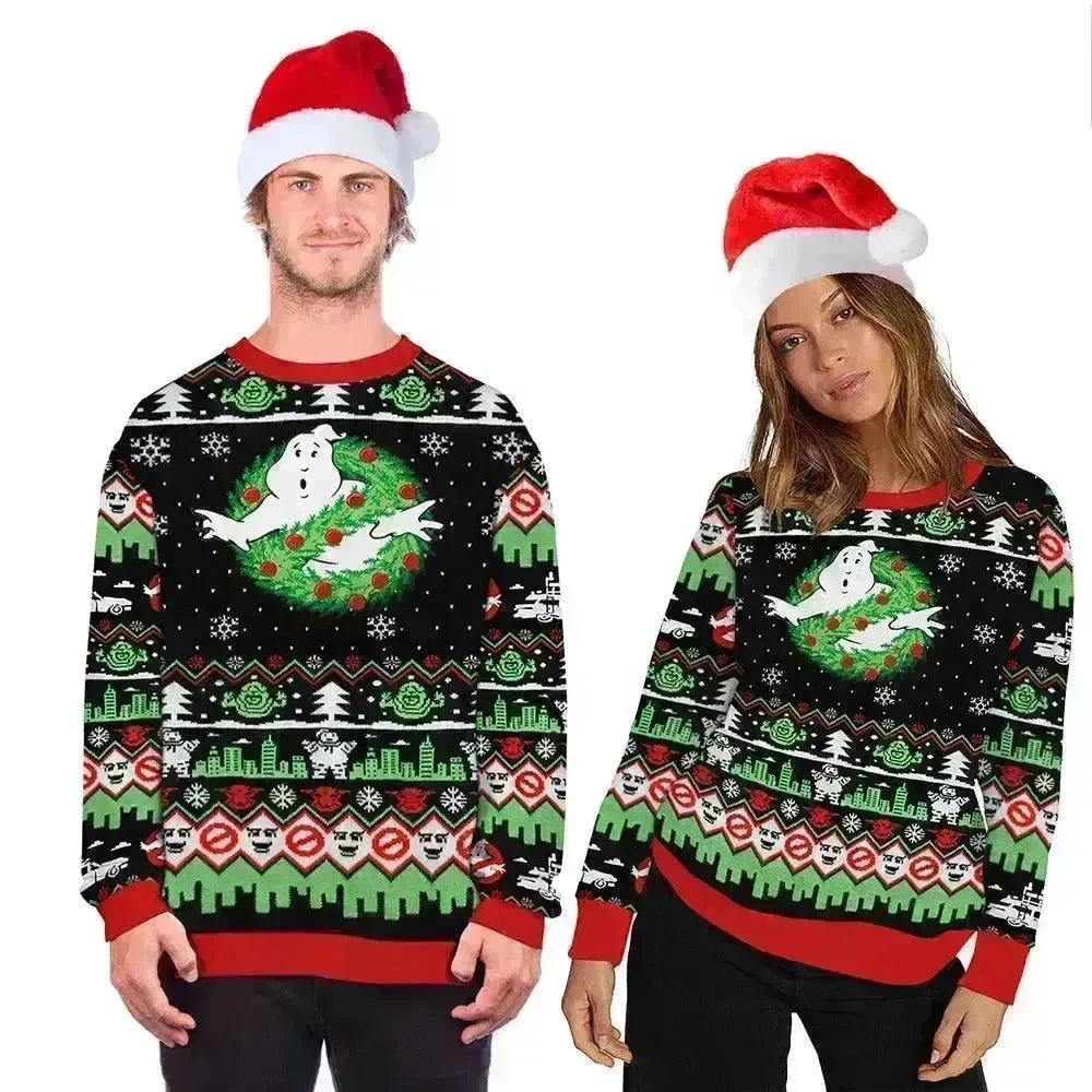 Ugly Funny Christmas print Knit Couple sweater - EX-STOCK CANADA