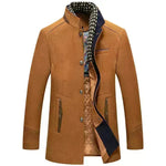 Medium Length Slim Fit And Versatile Stand Collar Men's Coat