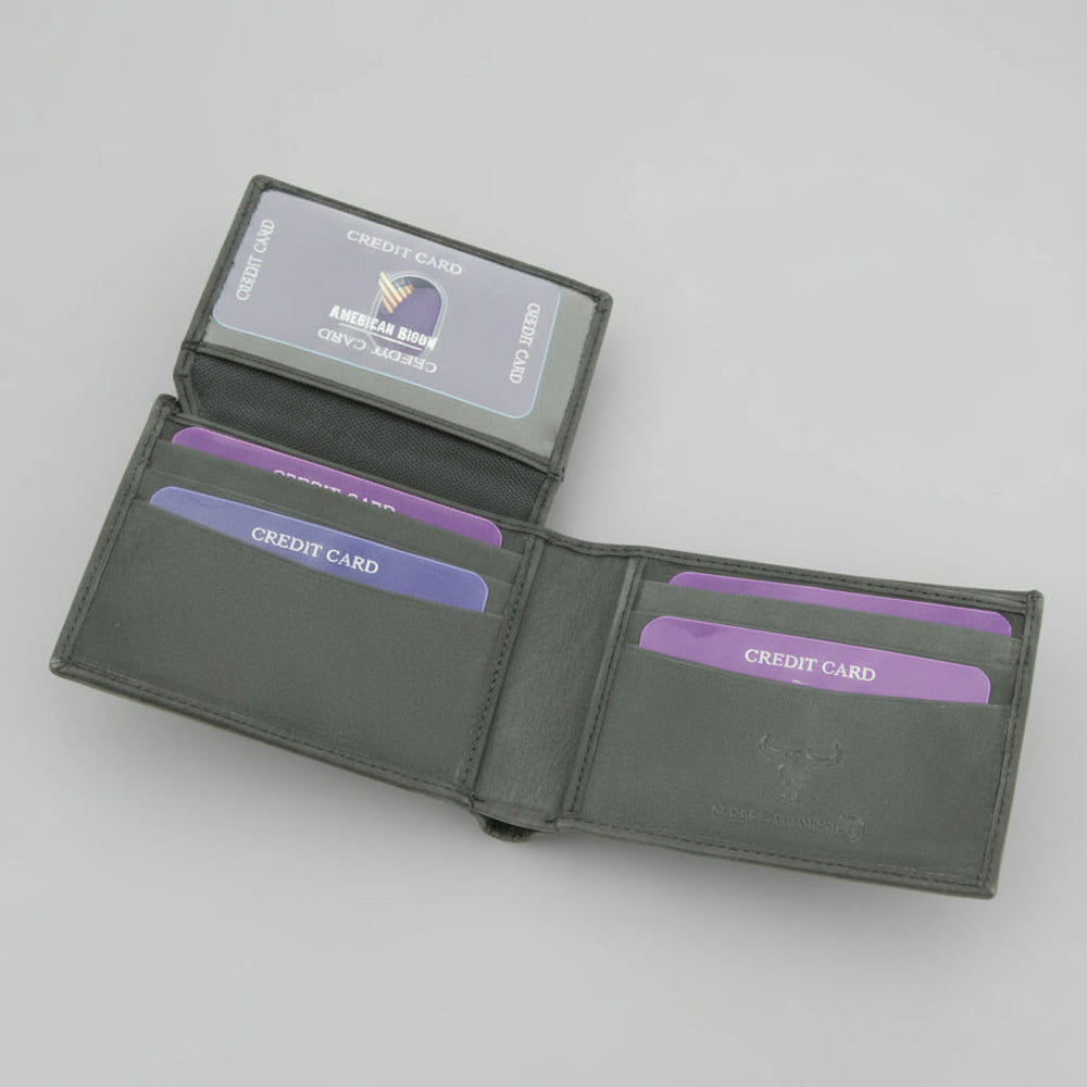 محفظة رجالية ثنائية الطي بتقنية RFID بغطاء جانبي أيسرEX-STOCK Canada 