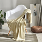 Fringed Knitted Small Blanket Napping Blanket Sofa Blanket EX-STOCK Canada 
