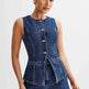 Denim Fashion Casual Sleeveless Women's Suit 