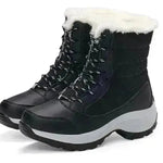 Botas de nieve de invierno Femenina de zapatos de algodón de algodón impermeable al alto tobillo más zapatos de terciopelo