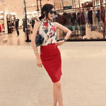 Women summer floral sleeveless Chiffon Blouse top - EX-STOCK CANADA