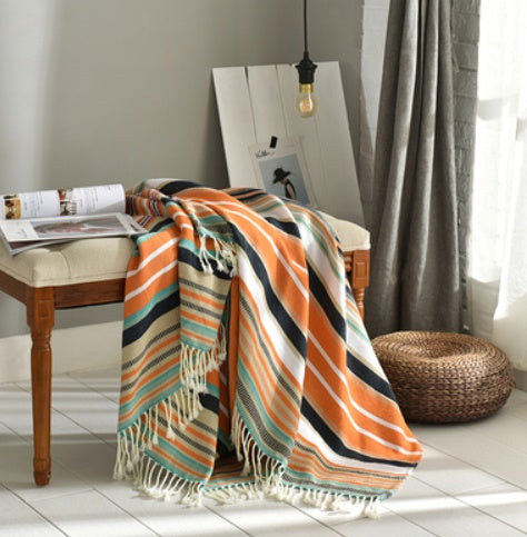 Fringed Knitted Small Blanket Napping Blanket Sofa Blanket EX-STOCK Canada 