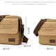 Two brown shoulder bags with text and dimensions on a white background