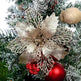 Glitter Artifical Christmas Flowers Christmas Tree Decorations For Home Fake Flowers Xmas Ornaments New Year Decor - EX-STOCK CANADA
