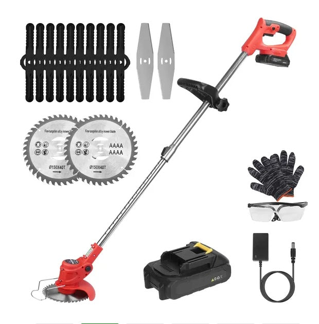 Cortacésped Eléctrico Inalámbrico Recargable Cortadora de Césped Desmalezadora con Hoja de Sierra de Aleación 2 AleacionesEX-STOCK Canada 