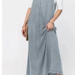New Suspender Leisure Denim mum loose long Dress - EX-STOCK CANADA