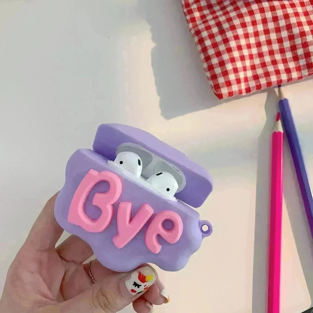 Cute Cartoon Lettered Airpod Earphone Silicone Protective Case - EX-STOCK CANADA
