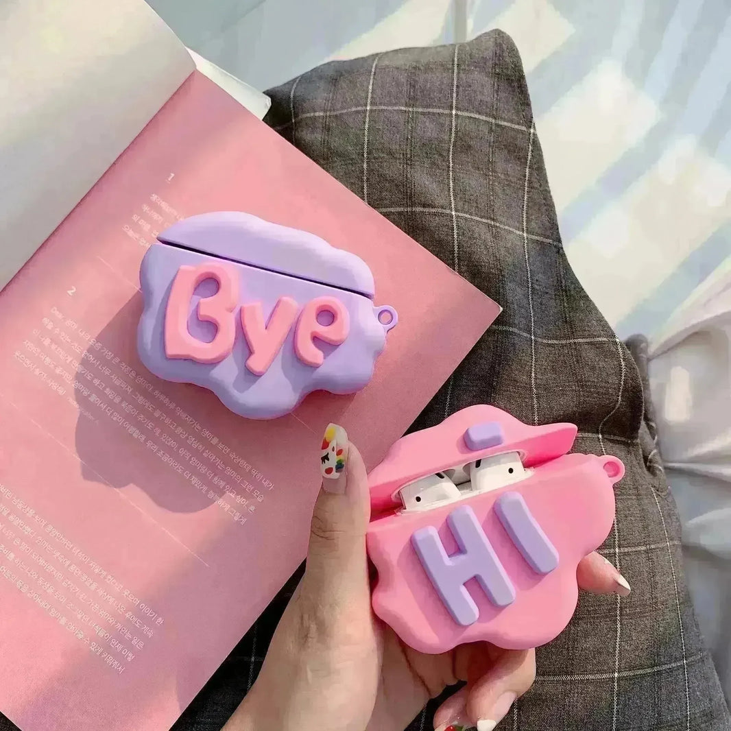 Cute Cartoon Lettered Airpod Earphone Silicone Protective Case - EX-STOCK CANADA