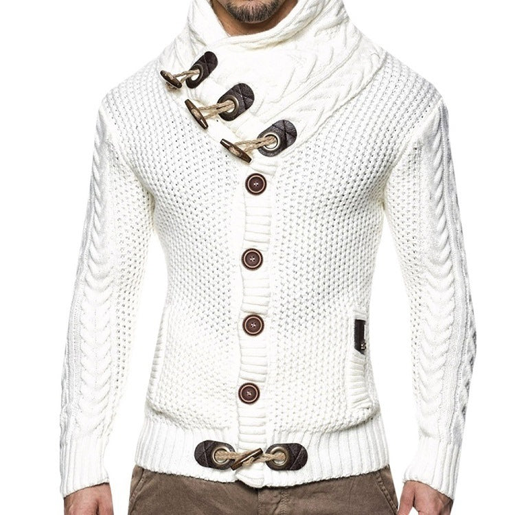 Knitted Jacket With High Collar Buttons EX-STOCK Canada 