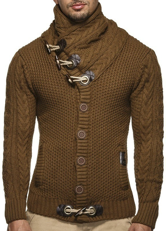 Knitted Jacket With High Collar Buttons EX-STOCK Canada 