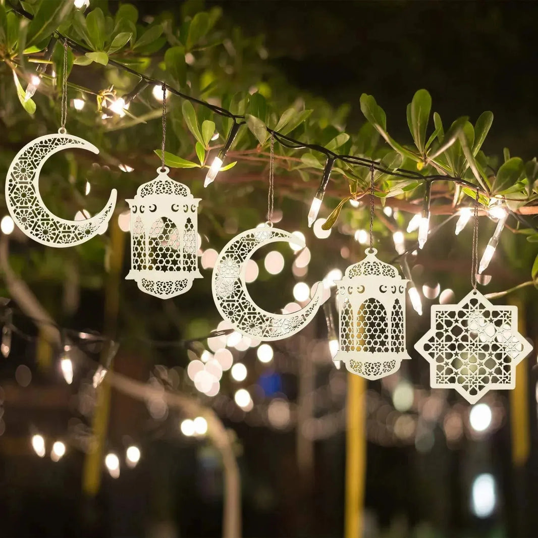 Eid Mubarak Costeo de escritorio adorno decorativo de madera