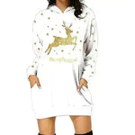 Christmas hot sale printed mid-length pocket hooded long-sleeved sweater - EX-STOCK CANADA