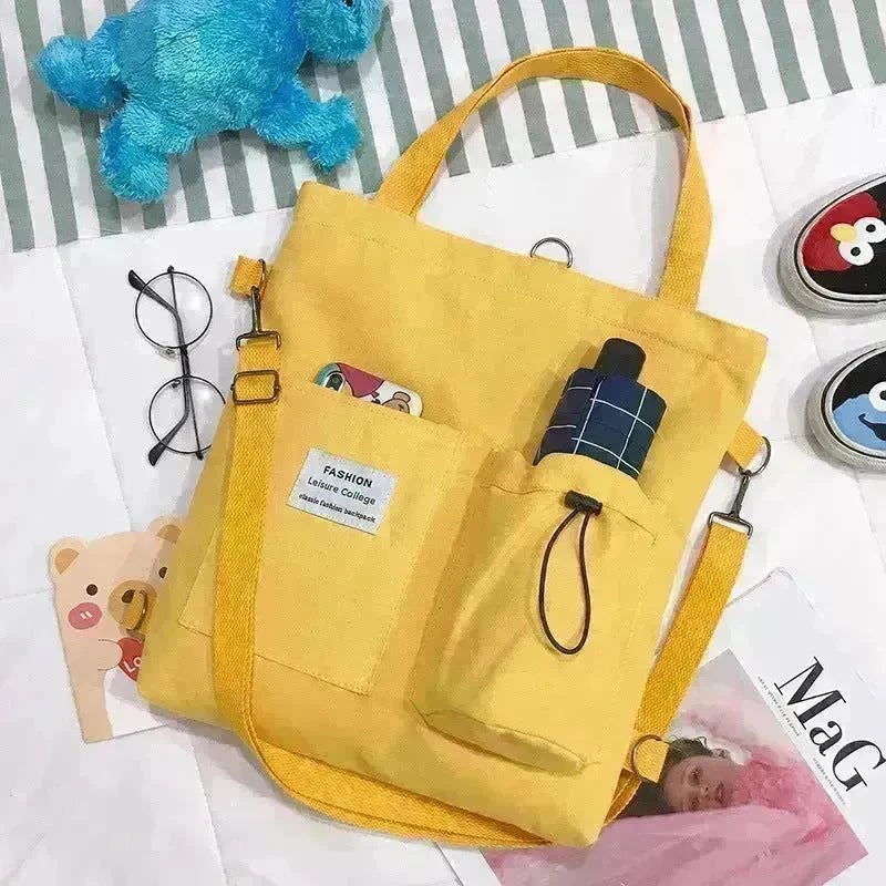 Square Canvas Totes Bag Lady With One Shoulder Slung Bag Canvas Bag for Women - EX-STOCK CANADA