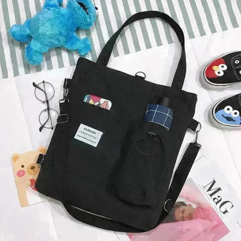 Square Canvas Totes Bag Lady With One Shoulder Slung Bag Canvas Bag for Women - EX-STOCK CANADA