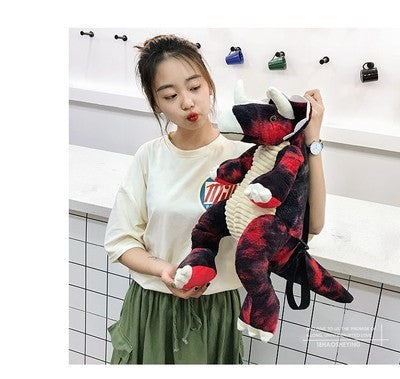 Creative 3D Dinosaur Backpack for Children Cartoon Animal Plush Dinosaurs Bag Cute Funny Parent-child Bags for Girl Boys EX-STOCK