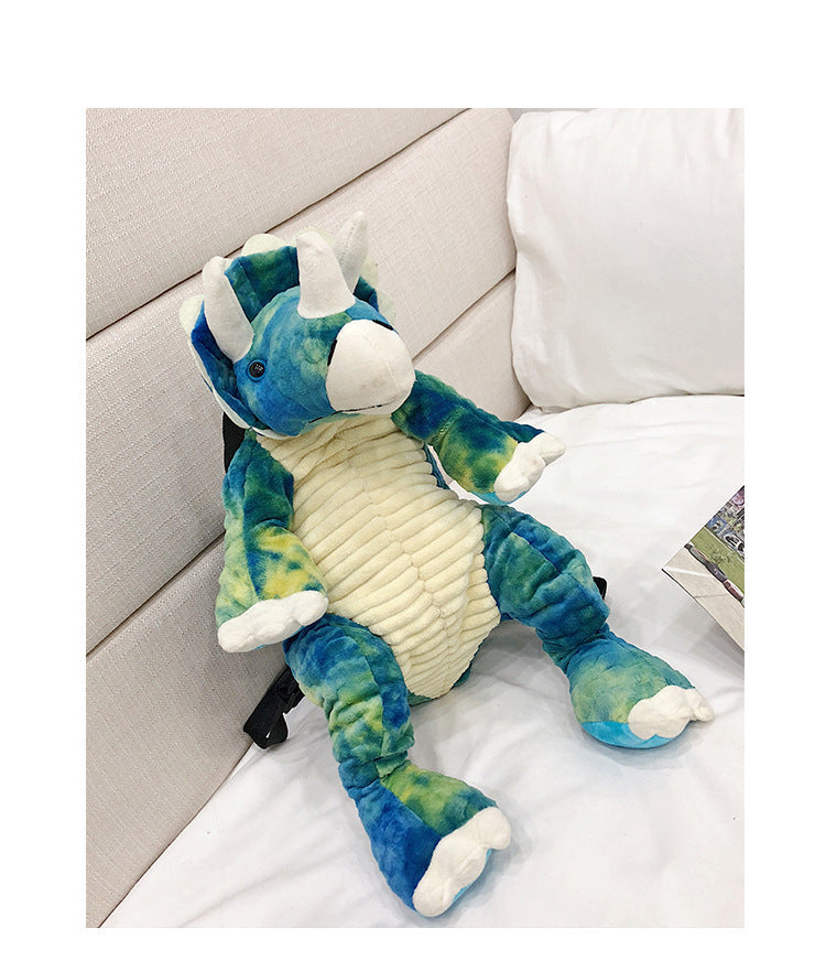 Creative 3D Dinosaur Backpack for Children Cartoon Animal Plush Dinosaurs Bag Cute Funny Parent-child Bags for Girl Boys EX-STOCK