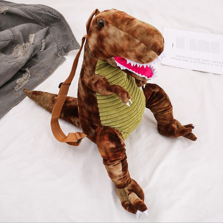 Creative 3D Dinosaur Backpack for Children Cartoon Animal Plush Dinosaurs Bag Cute Funny Parent-child Bags for Girl Boys EX-STOCK