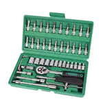 Car Repair Tool 46pcs Inch Socket Set Car Repair Tool Ratchet Torque Wrench Combo Tools Kit Auto Repairing Tool Set - EX-STOCK CANADA