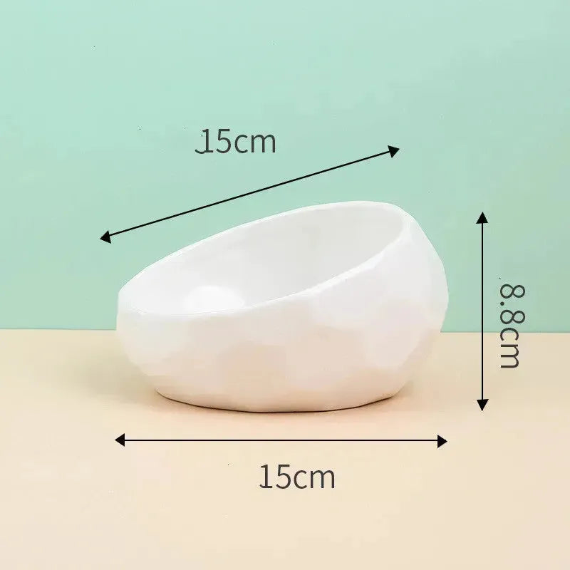 Pet Supplies Bowl Ceramic Cat Bowl Dog Bowl Oblique Mouth - EX-STOCK CANADA