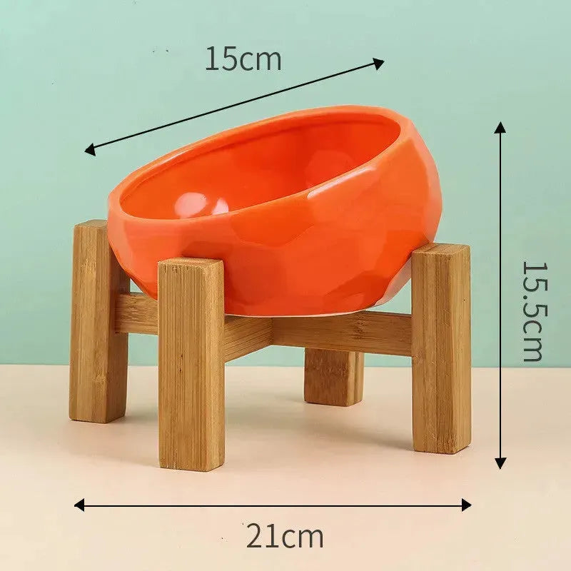 Pet Supplies Bowl Ceramic Cat Bowl Dog Bowl Oblique Mouth - EX-STOCK CANADA