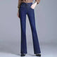Korean Style Bootcut High-Waisted High Cotton Casual Jeans - EX-STOCK CANADA
