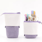Corduroy Retractable Pencil Case – Cute Round Pouch in 5 Colours (1PC or 2PCS)