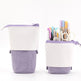 Corduroy Retractable Pencil Case – Cute Round Pouch in 5 Colours (1PC or 2PCS)