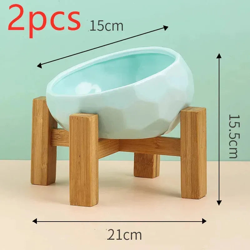Pet Supplies Bowl Ceramic Cat Bowl Dog Bowl Oblique Mouth - EX-STOCK CANADA