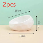 Pet Supplies Bowl Ceramic Cat Bowl Dog Bowl Oblique Mouth - EX-STOCK CANADA
