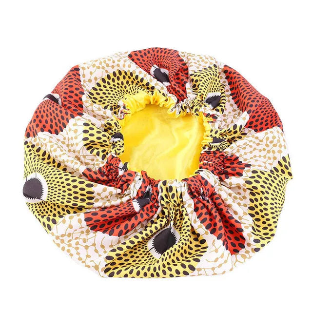 Pattern Satin Linned Bounce Hair Bonnet - EX-STOCK CANADA