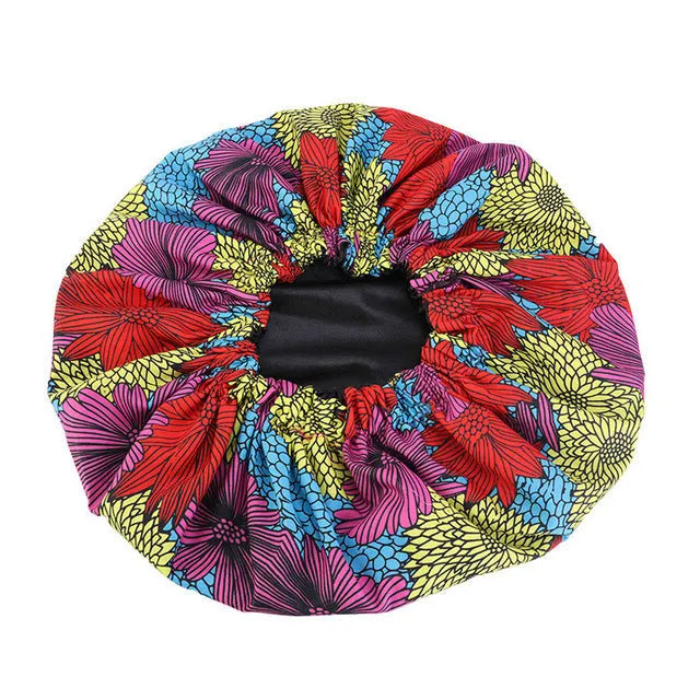 Pattern Satin Linned Bounce Hair Bonnet - EX-STOCK CANADA