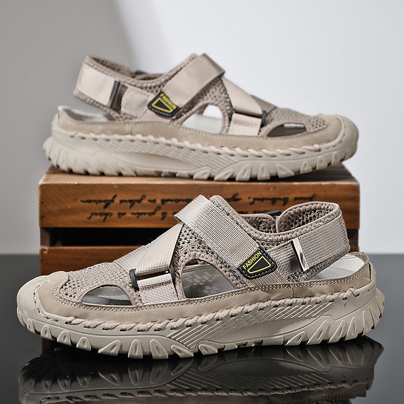 Summer Men's Hollow Mesh Surface Breathable Trendy Casual Shoes All-matching Sandals  EX-STOCK CANADA