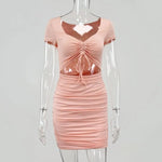 Ladies Bodycon Mini dress Open belly Club Party Dress - EX-STOCK CANADA