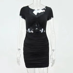 Ladies Bodycon Mini dress Open belly Club Party Dress - EX-STOCK CANADA