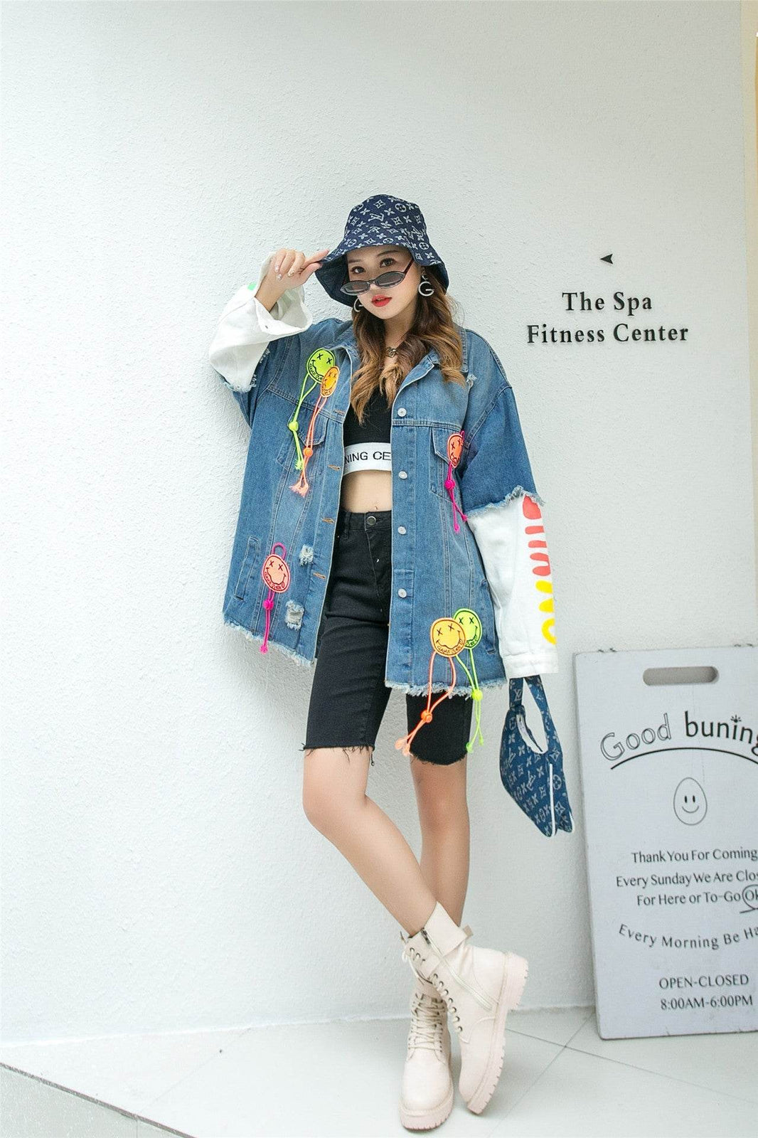 New Korean Style Heavy Industry Denim Jacket Women EX-STOCK Canada 