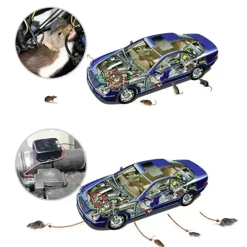 Car Rodent Repellent Animal Ultrasonic Rat Flashlight Deterrent-Trap 12V with LED Vehicle EX-STOCK