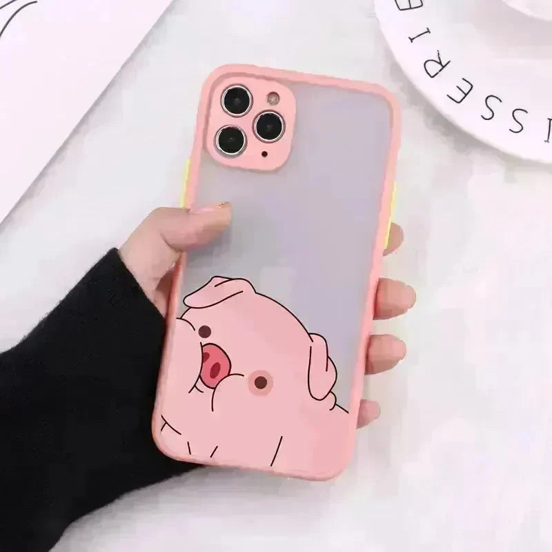 Compatible with Apple , Cartoon Transparent Phone Case Matte Shockproof Back Cover - EX-STOCK CANADA