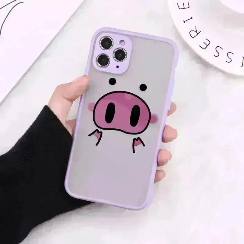 Compatible with Apple , Cartoon Transparent Phone Case Matte Shockproof Back Cover - EX-STOCK CANADA