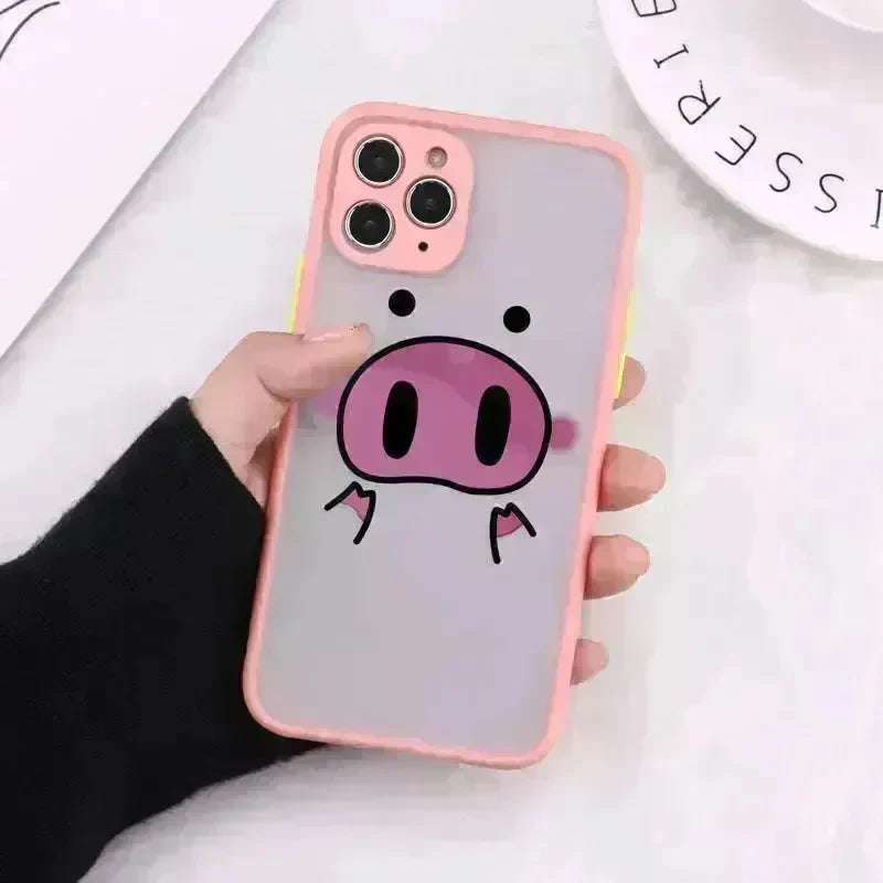 Compatible with Apple , Cartoon Transparent Phone Case Matte Shockproof Back Cover - EX-STOCK CANADA