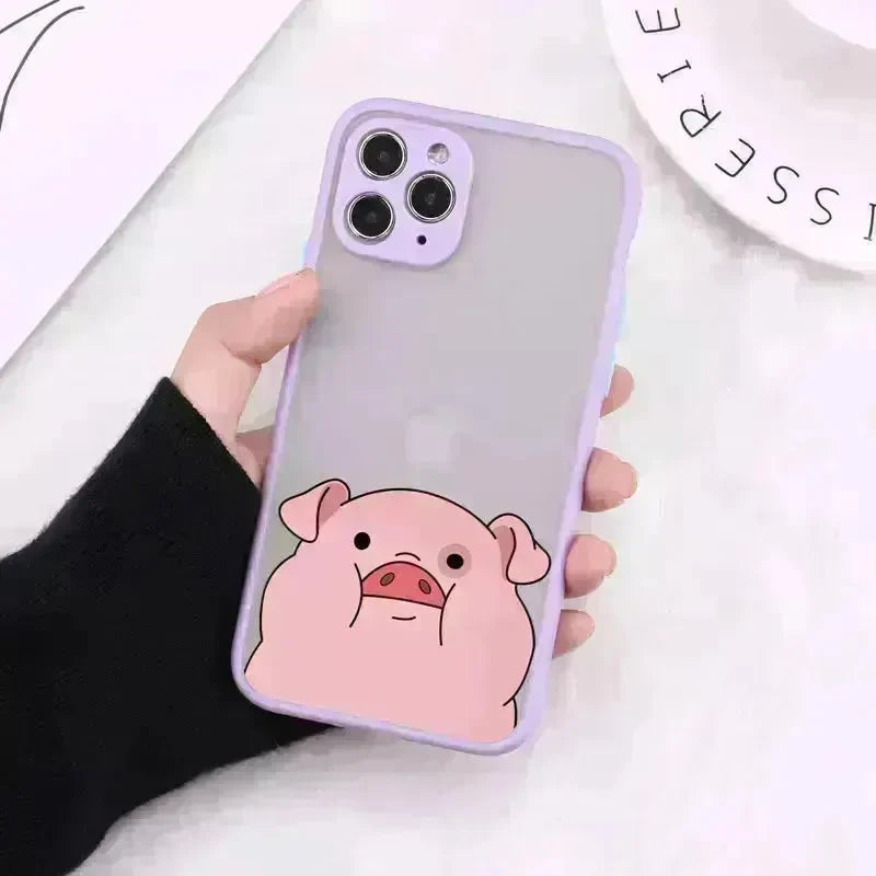 Compatible with Apple , Cartoon Transparent Phone Case Matte Shockproof Back Cover - EX-STOCK CANADA