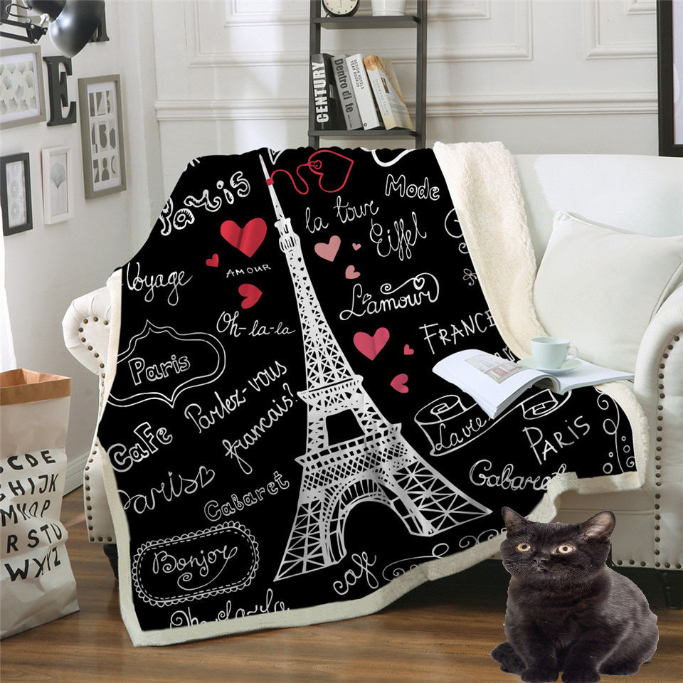 Printed Cotton Fleece Blanket, Sofa Cover Blanket, Lazy Blanket EX-STOCK Canada 