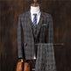 Men's 3-Piece Plaid Suit Set – Wedding, Groom & Formal Tuxedo (4 Colors, M–3XL)